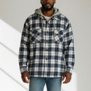 RED HEAD BRAND | Men’s Quilted Navy Blue Plaid Flannel Layered Jacket size 2X